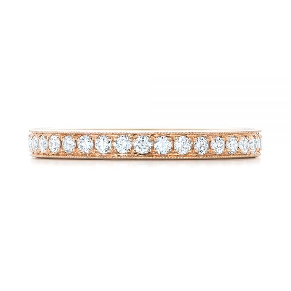 14k Rose Gold Diamond Eternity Wedding Band - Top View -  102826