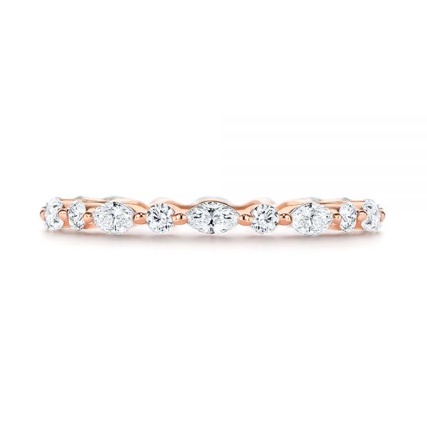 18k Rose Gold 18k Rose Gold Diamond Eternity Wedding Band - Top View -  106641