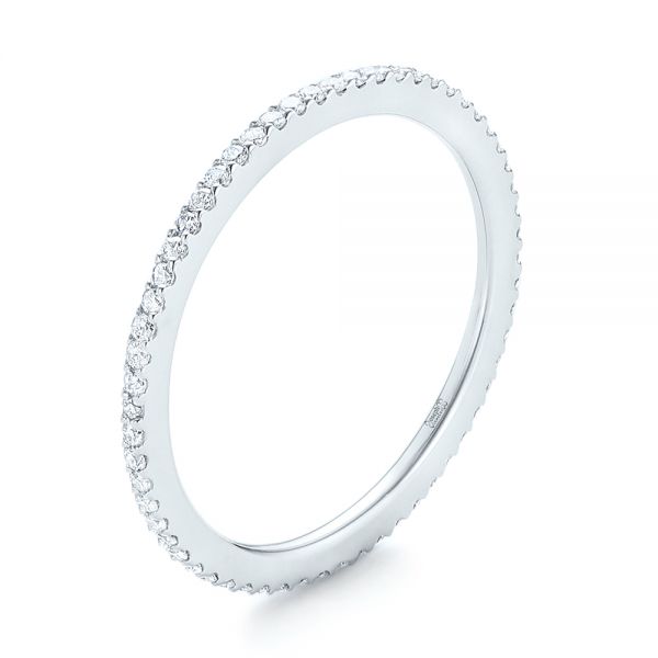 18k White Gold 18k White Gold Diamond Eternity Wedding Band - Three-Quarter View -  102725