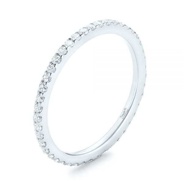 18k White Gold 18k White Gold Diamond Eternity Wedding Band - Three-Quarter View -  102726