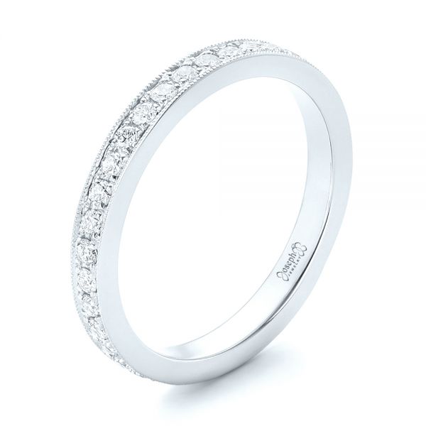 18k White Gold 18k White Gold Diamond Eternity Wedding Band - Three-Quarter View -  102826