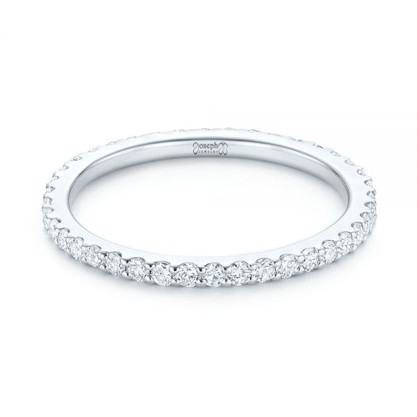 14k White Gold Diamond Eternity Wedding Band - Flat View -  102761