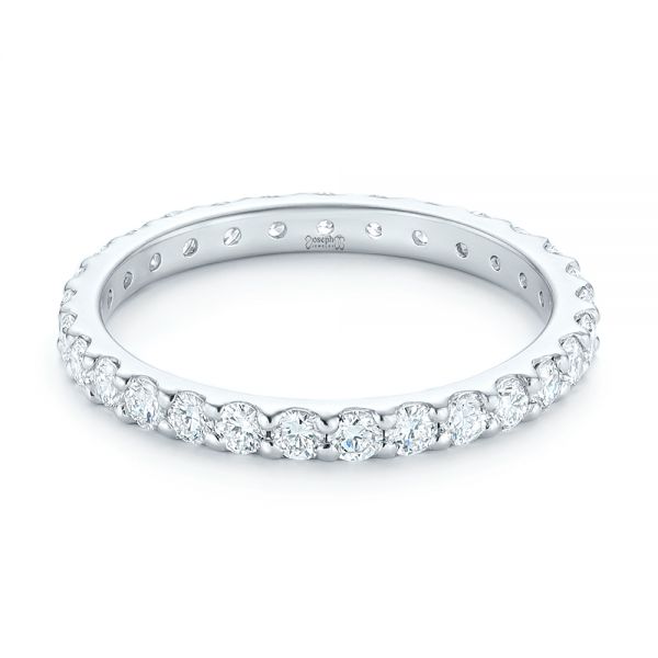 14k White Gold Diamond Eternity Wedding Band - Flat View -  102765