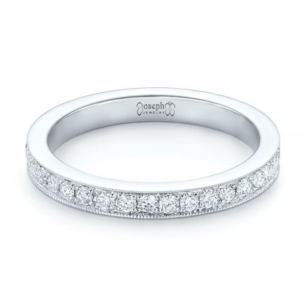 14k White Gold Diamond Eternity Wedding Band - Flat View -  102819