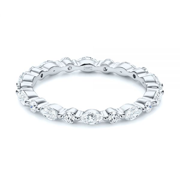 18k White Gold 18k White Gold Diamond Eternity Wedding Band - Flat View -  106641