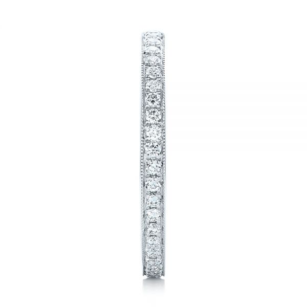 14k White Gold Diamond Eternity Wedding Band - Side View - 102818