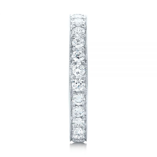 14k White Gold Diamond Eternity Wedding Band - Side View -  102821