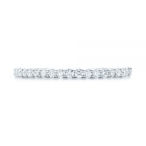 14k White Gold Diamond Eternity Wedding Band - Top View -  102761