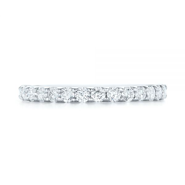 14k White Gold Diamond Eternity Wedding Band - Top View -  102765