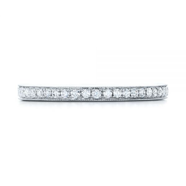 14k White Gold Diamond Eternity Wedding Band - Top View - 102818