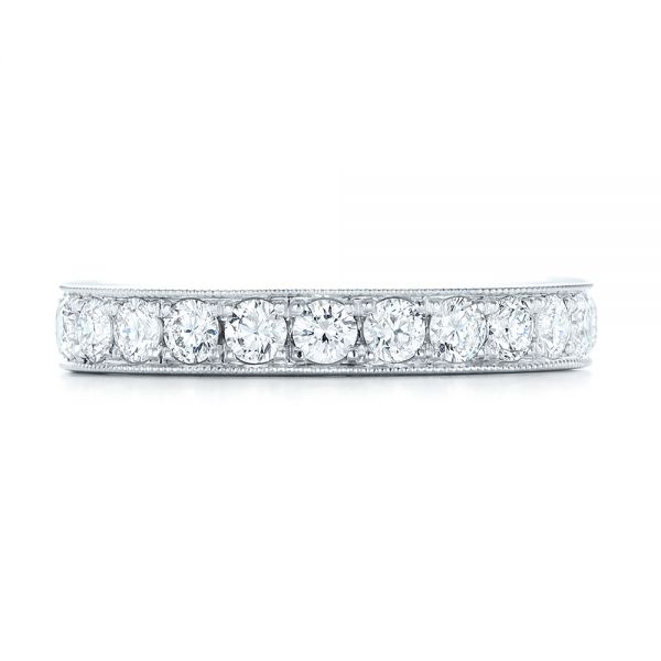 14k White Gold Diamond Eternity Wedding Band - Top View - 102823
