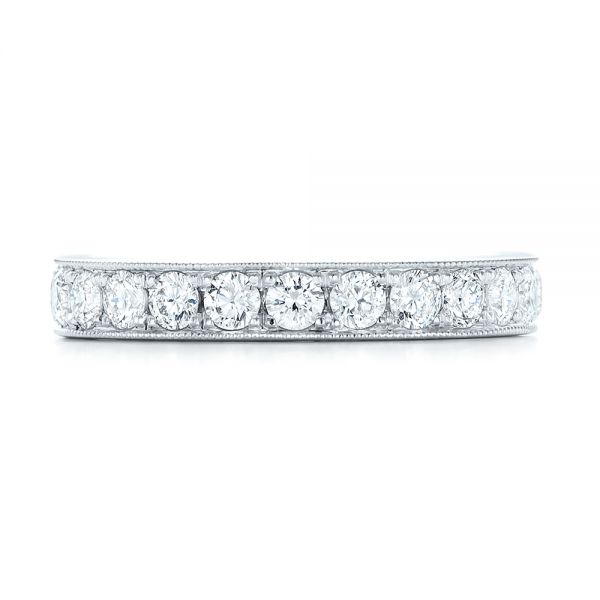 18k White Gold 18k White Gold Diamond Eternity Wedding Band - Top View -  102823