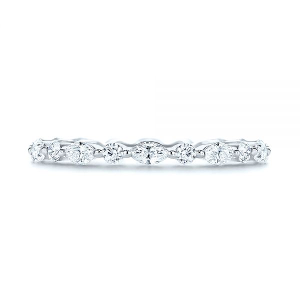 18k White Gold 18k White Gold Diamond Eternity Wedding Band - Top View -  106641