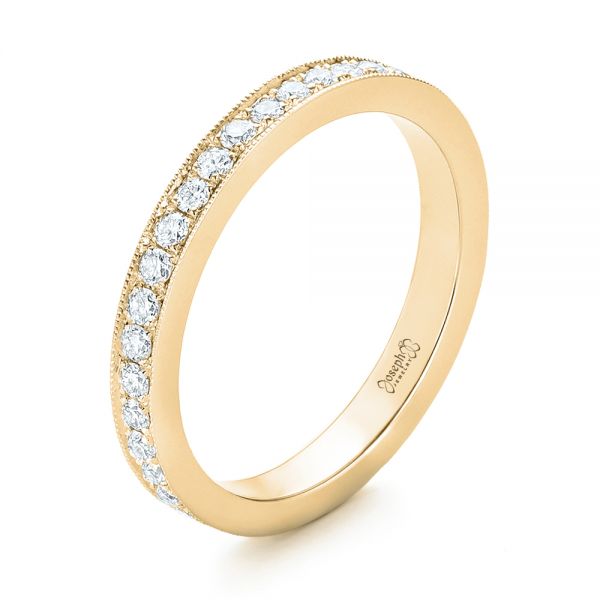 18k Yellow Gold 18k Yellow Gold Diamond Eternity Wedding Band - Three-Quarter View -  102819