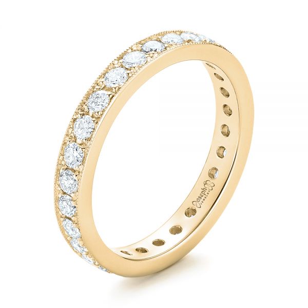 18k Yellow Gold 18k Yellow Gold Diamond Eternity Wedding Band - Three-Quarter View -  102821