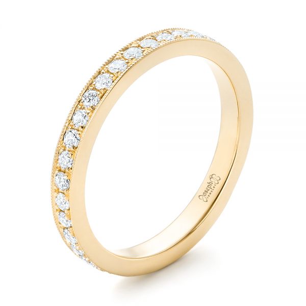 18k Yellow Gold 18k Yellow Gold Diamond Eternity Wedding Band - Three-Quarter View -  102826