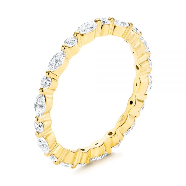 18k Yellow Gold 18k Yellow Gold Diamond Eternity Wedding Band - Three-Quarter View -  106641