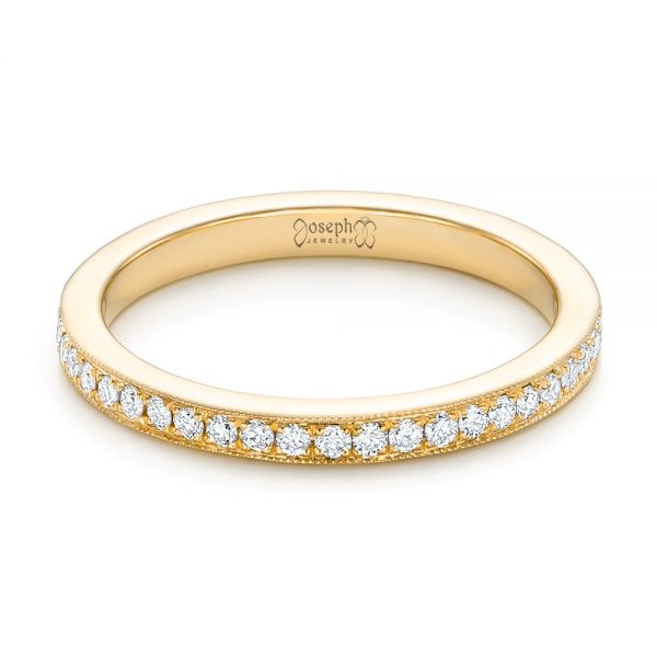 18k Yellow Gold 18k Yellow Gold Diamond Eternity Wedding Band - Flat View -  102824