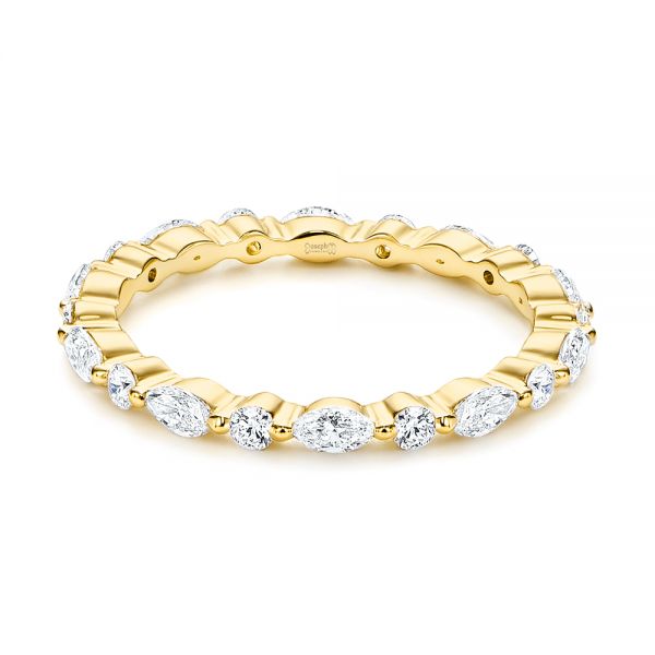 18k Yellow Gold 18k Yellow Gold Diamond Eternity Wedding Band - Flat View -  106641