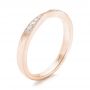 14k Rose Gold 14k Rose Gold Diamond Notched Wedding Band - Three-Quarter View -  102247 - Thumbnail