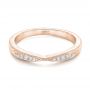 18k Rose Gold 18k Rose Gold Diamond Notched Wedding Band - Flat View -  102247 - Thumbnail
