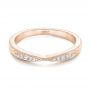 18k Rose Gold 18k Rose Gold Diamond Notched Wedding Band - Flat View -  102247 - Thumbnail