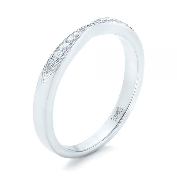  Platinum Platinum Diamond Notched Wedding Band - Three-Quarter View -  102247