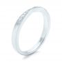 14k White Gold Diamond Notched Wedding Band - Three-Quarter View -  102247 - Thumbnail