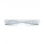 18k White Gold 18k White Gold Diamond Notched Wedding Band - Top View -  102247 - Thumbnail