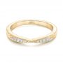 18k Yellow Gold 18k Yellow Gold Diamond Notched Wedding Band - Flat View -  102247 - Thumbnail