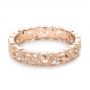 18k Rose Gold 18k Rose Gold Diamond Organic Stackable Eternity Band - Flat View -  101888 - Thumbnail