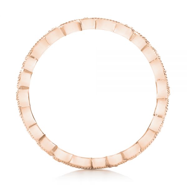 14k Rose Gold 14k Rose Gold Diamond Organic Stackable Eternity Band - Front View - 101888