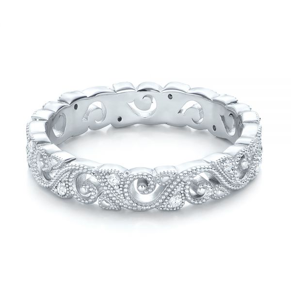 Platinum Platinum Diamond Organic Stackable Eternity Band - Flat View - 101888