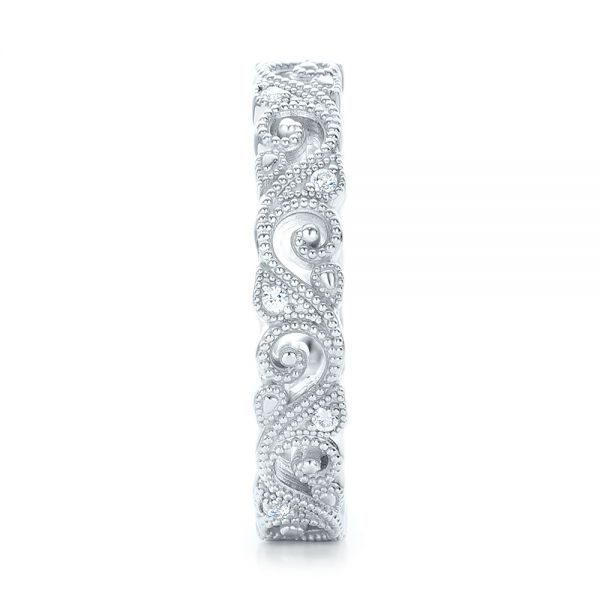Platinum Platinum Diamond Organic Stackable Eternity Band - Side View - 101888