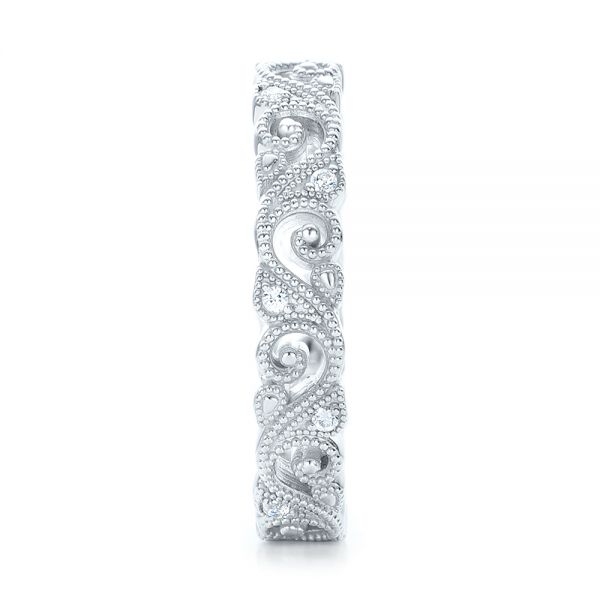  Platinum Platinum Diamond Organic Stackable Eternity Band - Side View -  101888