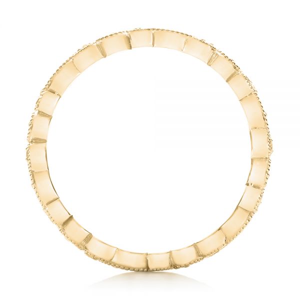 18k Yellow Gold 18k Yellow Gold Diamond Organic Stackable Eternity Band - Front View -  101888