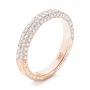 18k Rose Gold 18k Rose Gold Diamond Pave Wedding Band - Three-Quarter View -  102175 - Thumbnail