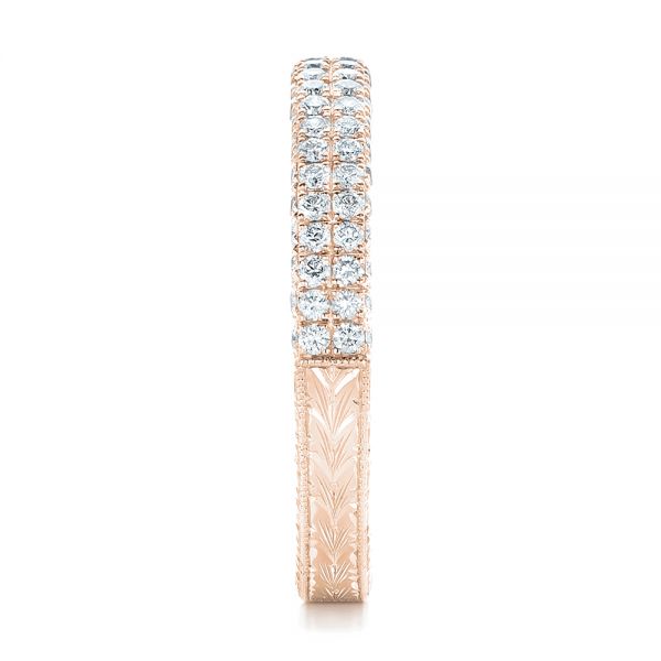 18k Rose Gold 18k Rose Gold Diamond Pave Wedding Band - Side View - 102175