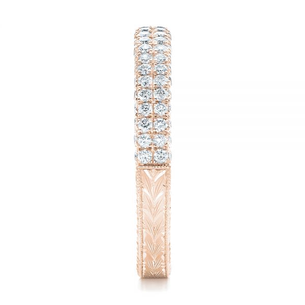 18k Rose Gold 18k Rose Gold Diamond Pave Wedding Band - Side View -  102175