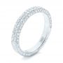 18k White Gold Diamond Pave Wedding Band - Three-Quarter View -  102175 - Thumbnail