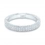 18k White Gold Diamond Pave Wedding Band - Flat View -  102175 - Thumbnail