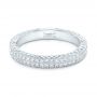 18k White Gold Diamond Pave Wedding Band - Flat View -  102175 - Thumbnail