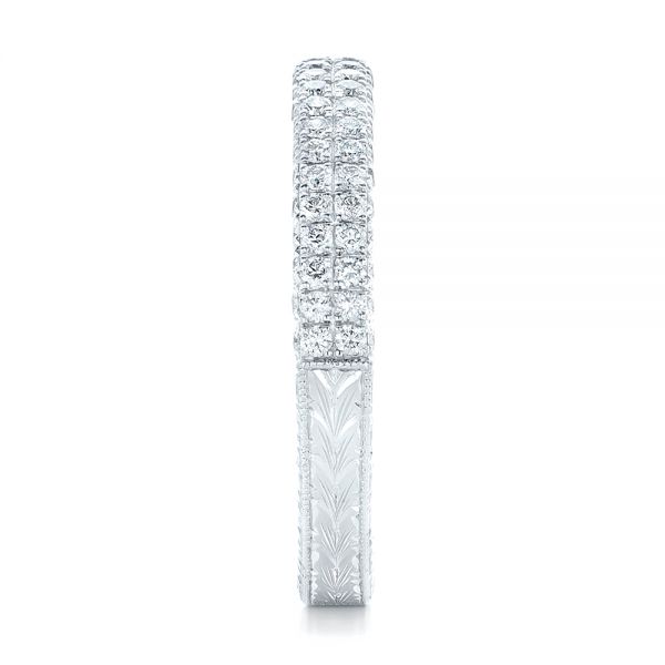  Platinum Platinum Diamond Pave Wedding Band - Side View -  102175