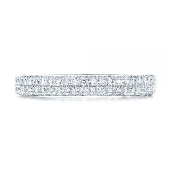 14k White Gold 14k White Gold Diamond Pave Wedding Band - Top View -  102175