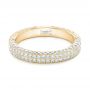 18k Yellow Gold 18k Yellow Gold Diamond Pave Wedding Band - Flat View -  102175 - Thumbnail