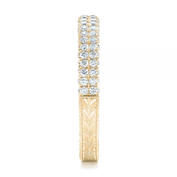 18k Yellow Gold 18k Yellow Gold Diamond Pave Wedding Band - Side View - 102175