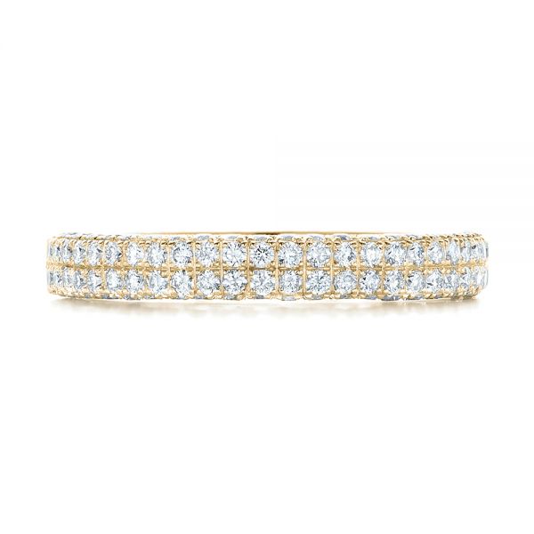 18k Yellow Gold 18k Yellow Gold Diamond Pave Wedding Band - Top View -  102175