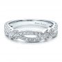 Diamond Split Shank Wedding Band With Matching Engagement Ring - Kirk Kara - Flat View -  1459 - Thumbnail