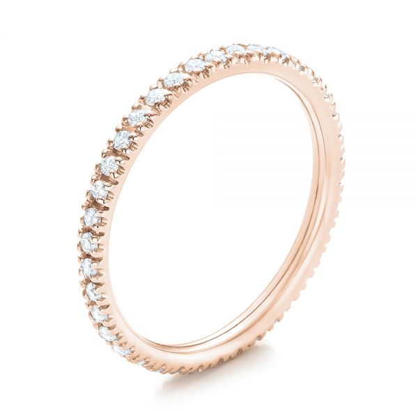 14k Rose Gold 14k Rose Gold Diamond Stackable Eternity Band - Three-Quarter View -  101914