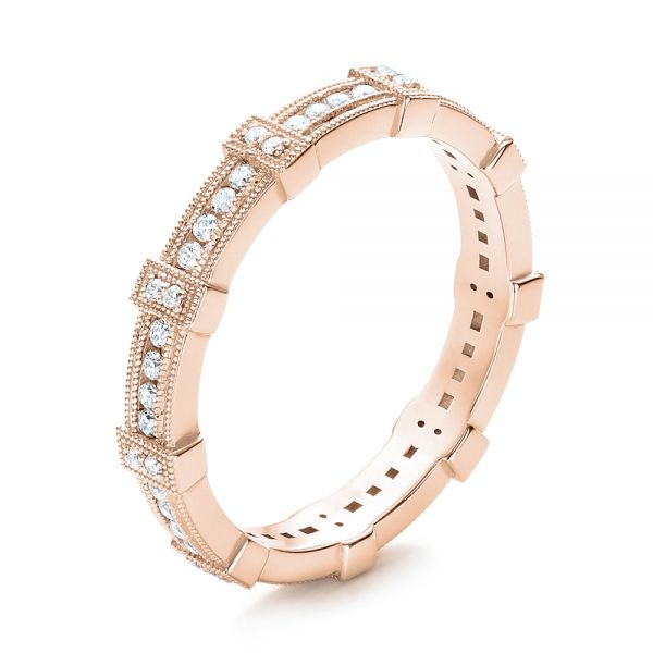 14k Rose Gold 14k Rose Gold Diamond Stackable Eternity Band - Three-Quarter View -  101922